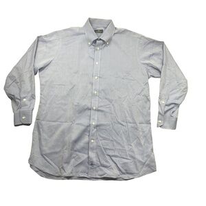 Holland & Sherry Blue Dress Shirt Bespoke Lgt Purple Translucent Pockets‎ (meas)